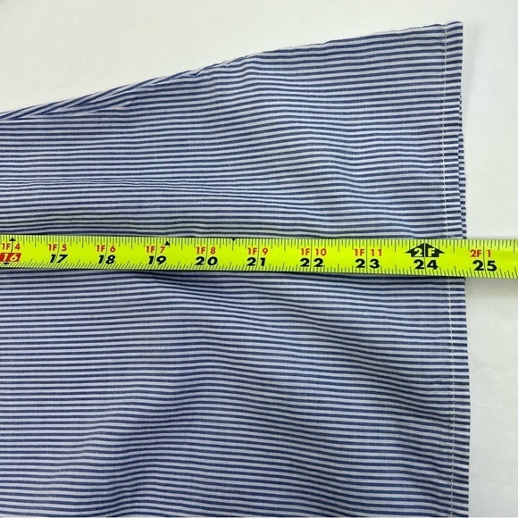 beachlunchlounge Women’s Top Sz Small Blue/White Stripe Boho Ruffle Sleeve - Picture 9 of 11